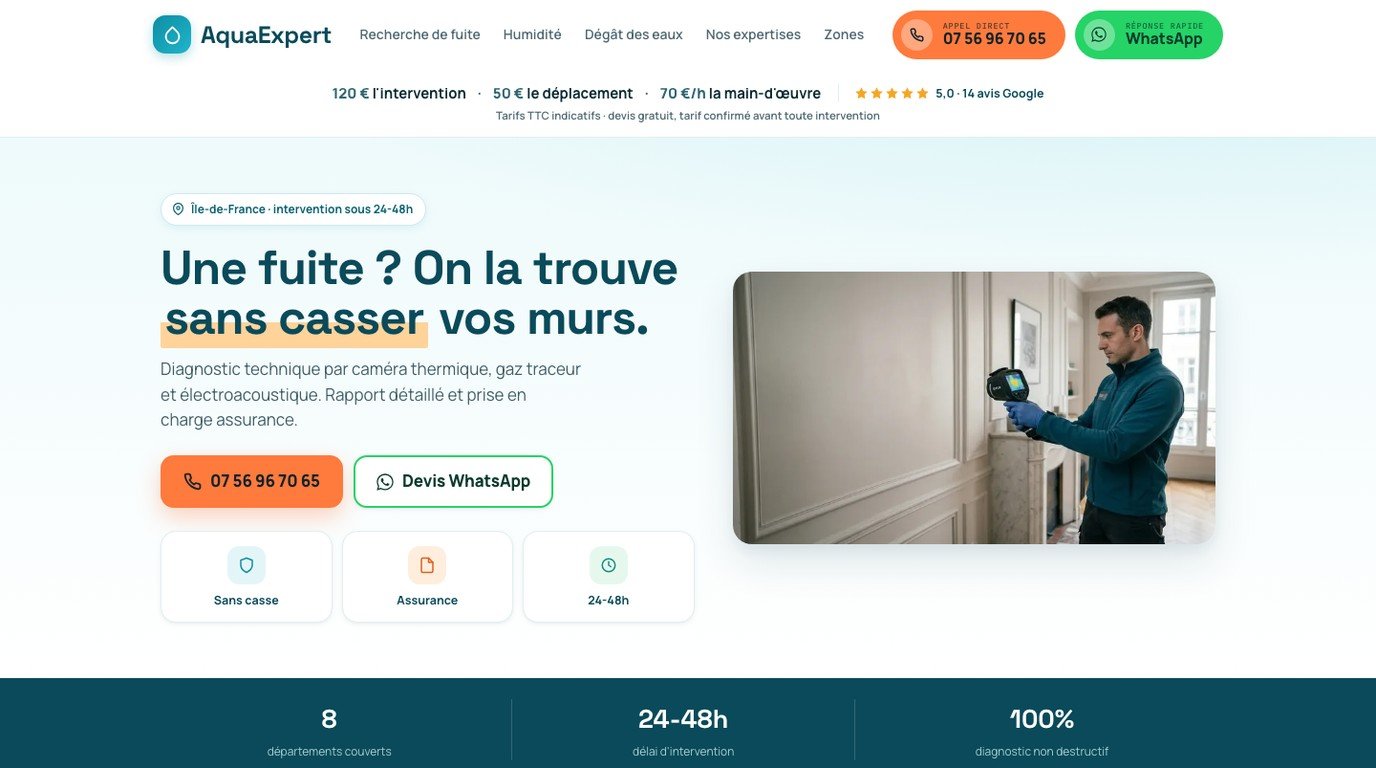 AquaExpert — recherche de fuite & traitement de l'humidité